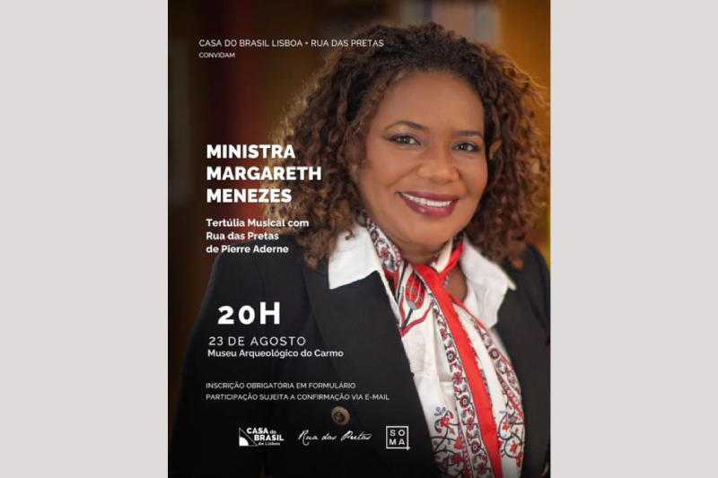 Ministra da Cultura do Brasil em Lisboa, com artistas e em tertúlia musical