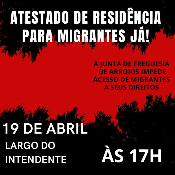 Protesto exige à Freguesia de Arroios atestados de residência para migrantes